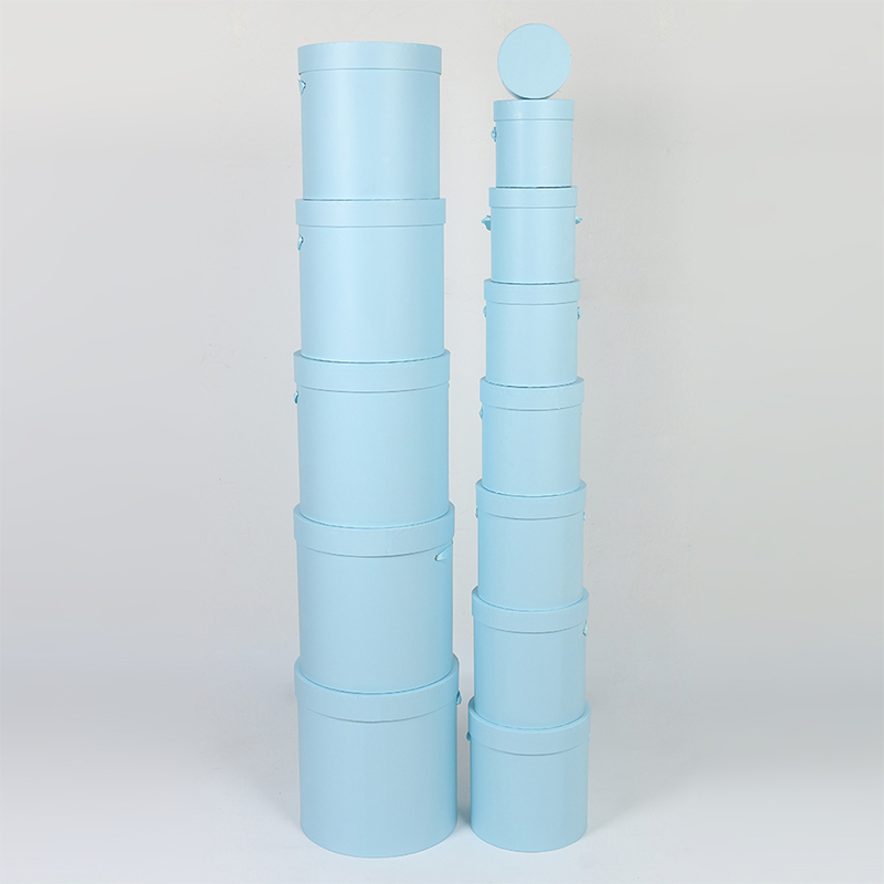 Coffret cadeau chapeau floral rond 1301 avec ruban rose