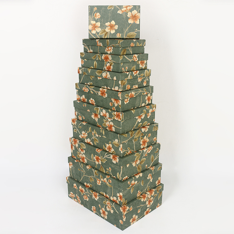 Coffret cadeau en papier spécial haute qualité avec rouleau gaufré à motif litchi quadrillé 1016