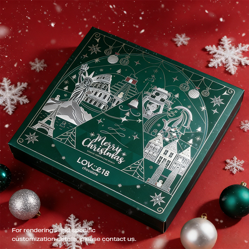 Coffret cadeau de chocolat de Noël en édition limitée estampillé argent SH-02