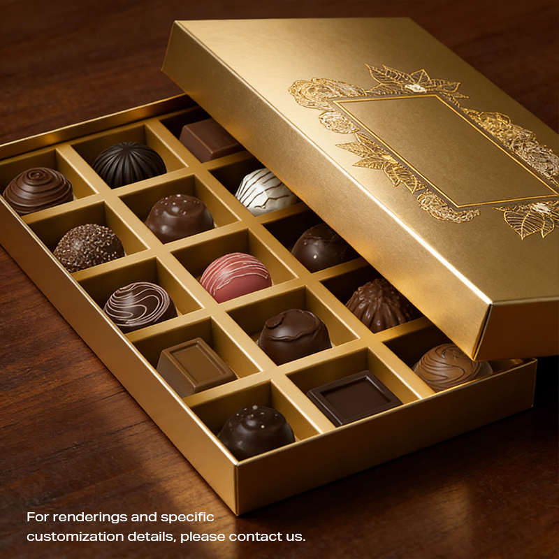Coffret cadeau en chocolat avec procédé d'estampage à chaud SH-04 5x3
