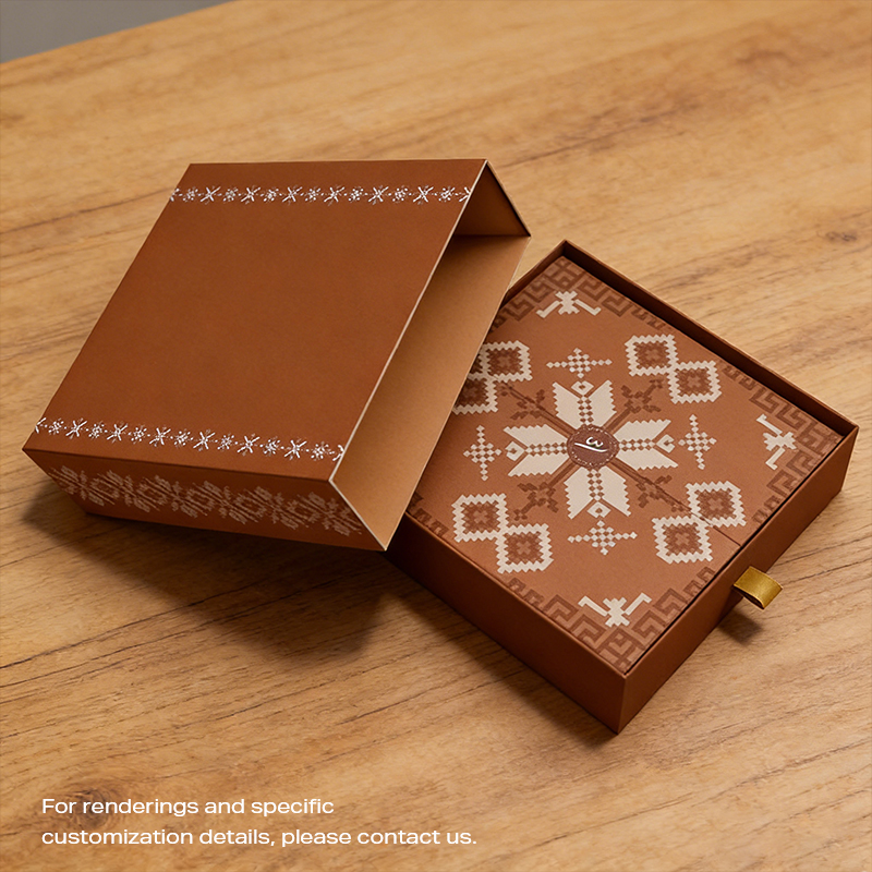 Coffret cadeau décoratif en chocolat de style vintage à rabat carré SH-06