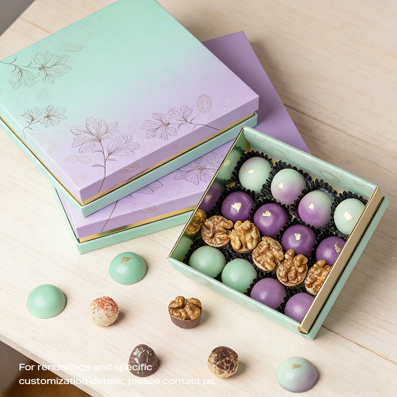 Emballage de boîte-cadeau en chocolat à ouverture haut et bas de couleur dégradée SH-07