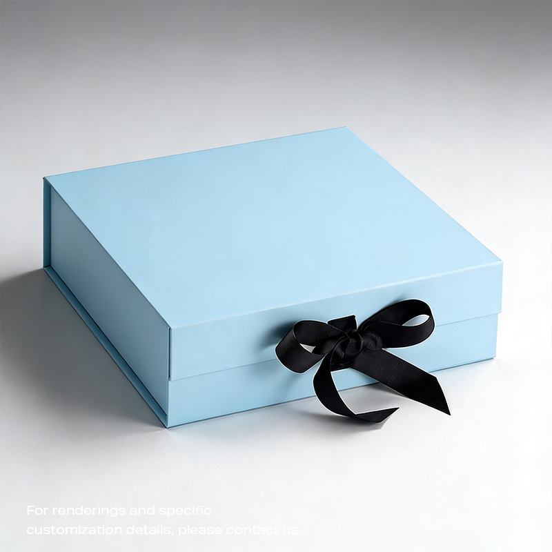 SHC-07 Coffret cadeau cosmétique à fermeture magnétique avec couvercle supérieur et inférieur et ruban papillon