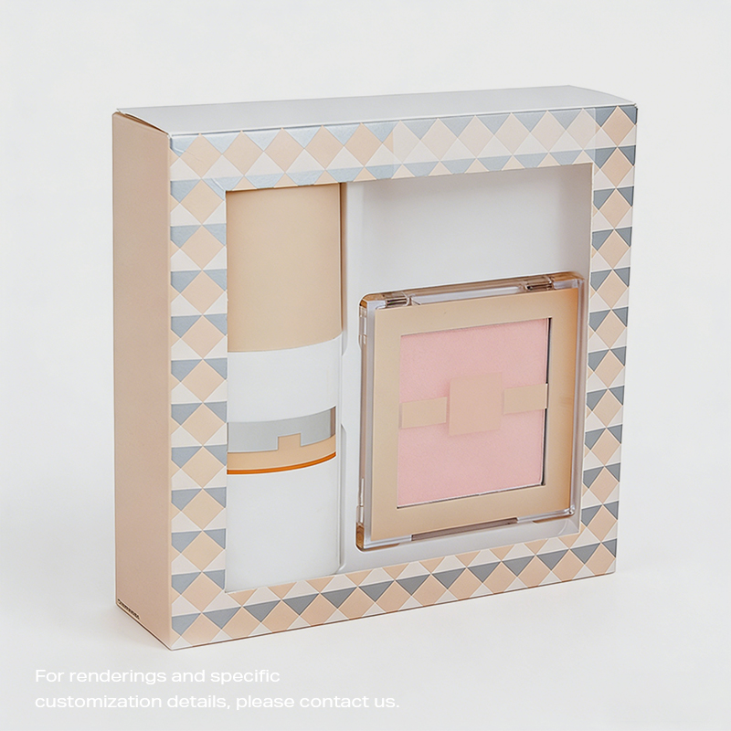 Coffret cadeau compact de poudre solaire de style fenêtre SHC-05 Texte personnalisable 